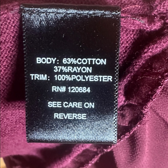 Torrid Burgundy Plum V-Neck Ruffle Hem Tunic Sweater Size 3X - Picture 9 of 10